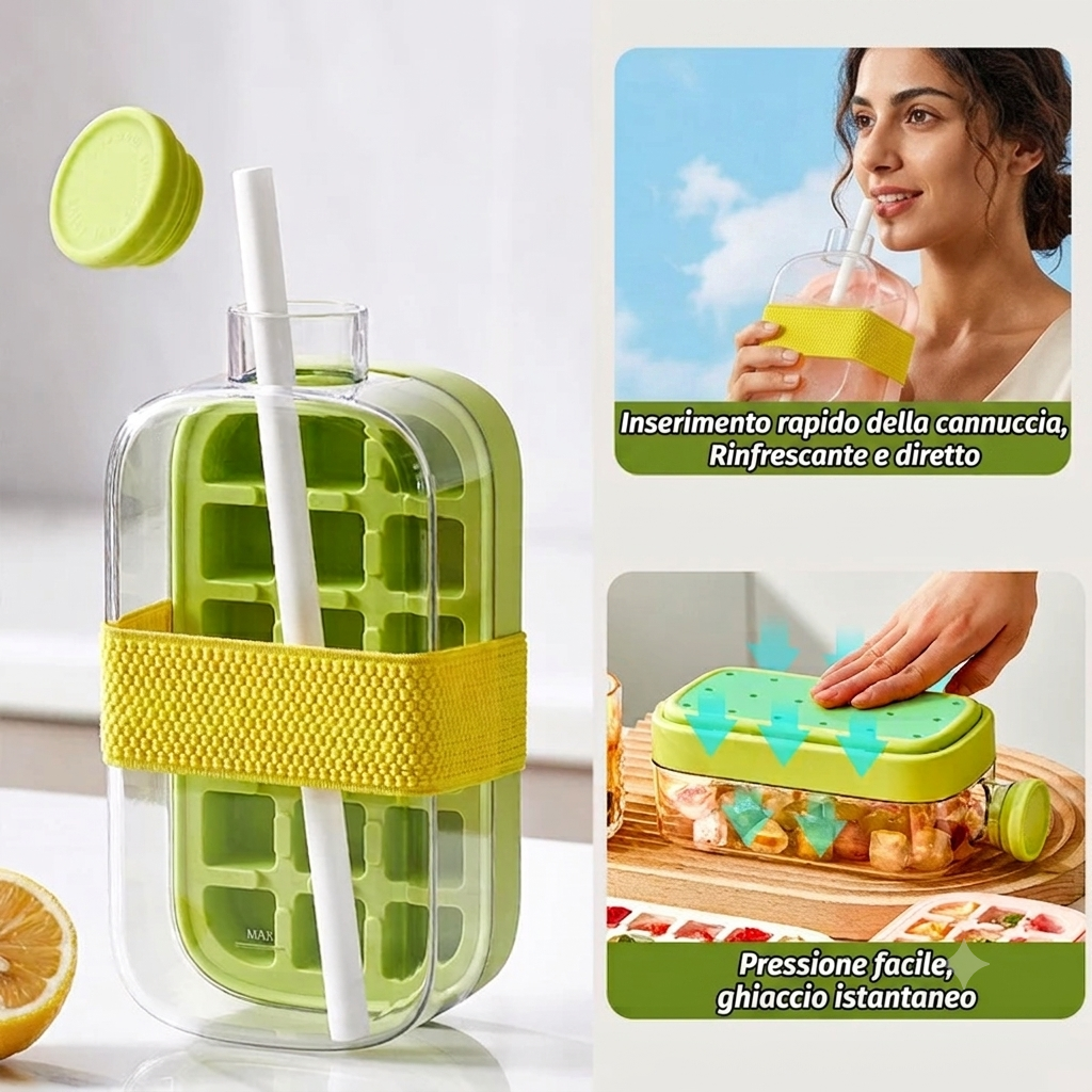 GLACIO - Bottiglia in silicone con ghiaccio